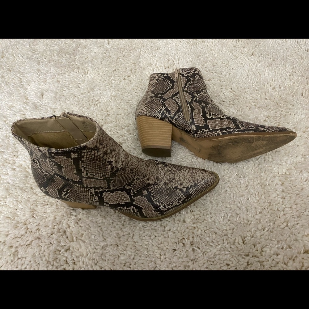 Free People Vegan Snakeskin Ankle Boot